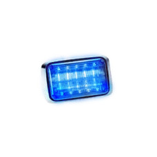 Luz de advertencia Quadraflare LED con flasher integrado y mica transparente, color azul