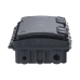 Caja de Distribución de Fibra Óptica, Hasta 96 Empalmes, Exterior IP65, Color Negro
