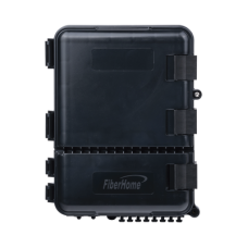 Caja de Distribución de Fibra Óptica para 24 Empalmes, con 8 Acopladores SC/APC Simplex, Exterior IP55, Color Negro