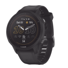 Reloj Garmin Forerunner 955 solar color negro en correa de silicón, con funciones premium de entrenamiento. Reloj Garmin Forerunner 955 solar color negro en correa de silicón, con funciones premium de entrenamiento.