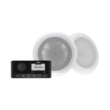 Sistema de estero marino MS-RA60 con dos bocinas de diseño clásico incluidas.