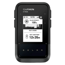 Navegador GPS Portátil / Pantalla 2.2″ de Alto Contraste / Batería Ilimitada con Carga Solar (75 000 lux) / GPS Multibanda / Brújula Digital / Resistente al Agua IPX7 / Compatible con Garmin Explore