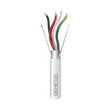 Bobina de 305 Metros (1000 Pies) de Cable 4 x 22 AWG BLINDADO / RISER / Color Blanco / Para Aplicaciones de Audio, Seguridad y Control