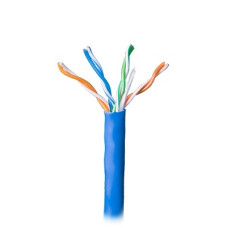 Bobina de 305 Metros (1000 Pies) Cable Par Trenzado Nivel 5 (CAT 5e) / CMR / Color Azul / 4 Pares de Conductores Sólidos de Cobre AWG 24 / Para Aplicaciones de CCTV, Redes de Datos, IP Megapixel, Control RS485