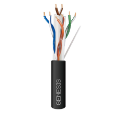 Carrete de Cable de 305 Metros (1000 Pies) Cat6 Calibre 24 Exterior para Climas Extremos, RoHS, Color Negro Carrete de Cable de 305 Metros (1000 Pies) Cat6 Calibre 24 Exterior para Climas Extremos, RoHS, Color Negro