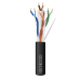 Carrete de Cable de 305 Metros (1000 Pies) Cat6 Calibre 24 Exterior para Climas Extremos, RoHS, Color Negro