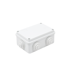 Caja Estanca de PVC Para Derivación y Conexión, 6 Entradas, Tapa Atornillada, 120x80x50 mm (Área interna), Uso Exterior IP55, Material que no Propaga el Fuego y Libre de Hálogenos