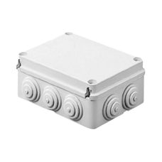 Caja Estanca de PVC Para Derivación y Conexión, 12 Entradas, Tapa Atornillada, 380x300x120 mm (Área interna), Uso Exterior IP55, Material que no Propaga el Fuego y Libre de Hálogenos
