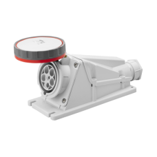 BASE DE SUPERFICIE ANGULADA 90° - IP67 - 3P+N+T 125A 380-415V 50/60HZ - ROJA - 6H - CABLEADO POR TORNILLO