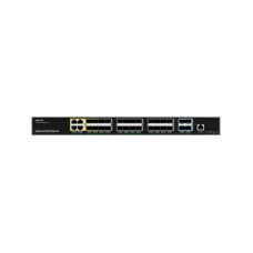 Switch de Agregación Capa 3 / 4 Puertos Gigabit Ethernet / 24 Puertos Gigabit SFP / 4 Puertos 10Gigabit SFP+ / QoS Integrada / Soporte IPv6 e IPv4 / Seguridad Avanzada / Stacking / 