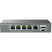 Switch de Red Multi-Gigabit No Administrable / 5 Puertos de2.5 Gbps (4 PoE) / Puerto SFP+ Fibra 1 o 10 Gbps / Montaje en Escritorio o Pared / Plug-and-Play / Tecnología Verde