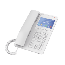 Teléfono IP Hotelero con pantalla LCD a color, 2 líneas SIP con 2 cuentas, codec Opus, IPV4/IPV6, color blanco, con gestión en la nube GDMS