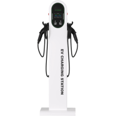 Estación de Carga para Vehículos Eléctricos Tipo Pedestal / Doble Conector Tipo 1 / 48A 11.5kW por Puerto / Pantalla LCD 4.3 Pulgadas / Conectividad RFID Sistema de Carga Inteligente / Protección IP54 / Material SGCC Galvanizad