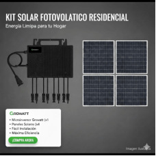 Kit Solar Interconexion  / 2.5kW  220Vca / Microinversores Growatt / Montaje Incluido