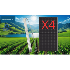 Kit De Bombeo Solar/ Bomba 1.4Kw / 4 Módulos Solares 610w