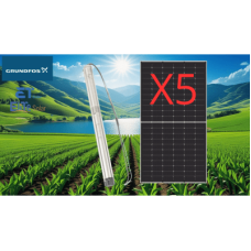 Kit De Bombeo Solar/ Bomba 2.5 Kw / 5 Módulos Solares 610w