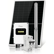 Kit de Bombeo Solar 2200W (3 HP) / Bomba Sumergible con Controlador Híbrido AC/DC 136-264VAC / 108-403VCD / 5 Módulos Solares 540W / Interruptor Termomagnético 2P 20A 800V CC / Protector de Descargas Atmosféricas / Gabinete IP6