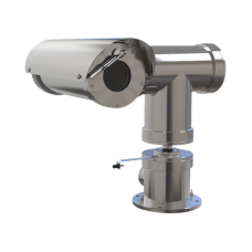Camara IP PTZ  antiexplosion 2MP, 32X, IP68, WiseStream II / con wiper / acero inoxidable / conexion de fibra optica
