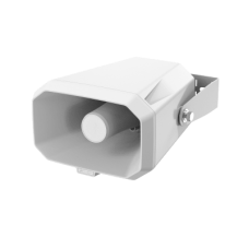 Altavoz IP Tipo Corneta / 10W / PoE+ / E/S de Alarma / Para integración con sistema Hanwha / IP66 / SIP, IPv4, HTTP, DNS, NTP, TCP, UDP, ARP.
