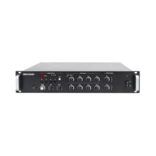 Amplificador de Red | 2 zonas de 250W  | 100V/70V | Calendarización de eventos | Biblioteca de Materiales de Audio | Entrada de Alarma | Hik-connect /Hikcentral profesional