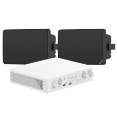 Kit de Audio | 70/100V | 2 Altavoces de pared | Bluetooth | Color Negro | Hik-Connect