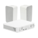 Kit de amplificador con bluetooth | 2 altavoces para pared | Sistema 100V |  2 Canales con Control de volumen Independiente |  Música Ambiental