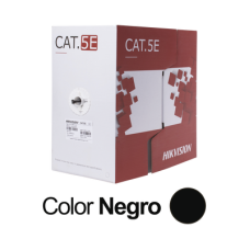 Bobina de Cable UTP 305 Metros (1000 Pies) / Cat 5E (24 AWG) / Color Negro / PE / Uso en Exterior / 100% Cobre / Aplicaciones de CCTV, Redes de Datos y Enlaces Inalámbricos