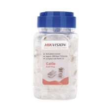 Bote con 100 Piezas de Plug Modular RJ45 / Cat 5e / Chapado en Oro a 15 Micras / Sin Blindaje / Facil Instalación / Uso Interior / Soporta Norma TIA-568B / Cumple con RoHS 2.0