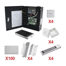 Kit de Control de Acceso con TARJETA para 4 Puertas  / TODO INCLUIDO / Software IVMS4200 incluido