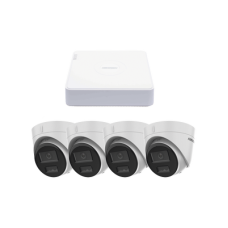 Kit IP 1080p (2 Megapixel) / NVR de 4 Canales con 4 Puertos PoE / 4 Cámaras IP Turret con Micrófono Integrado / ColorVu y ACUSENSE Lite