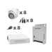 KIT TurboHD 1080p / DVR 8 Canales con audio por coaxitron / 8 Cámaras con Micrófono Integrado 101° Visión/  luz blanca + IR visión nocturna  / Transceptores / Conectores / Fuente de Poder Profesional