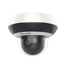 Mini Domo PTZ IP 4 Megapixel / 4X Zoom / H.265+ / 20 mts IR EXIR / WDR / PoE / IK10 /Exterior IP66 / DarkFighter / Micrófono Integrado / Micro SD
