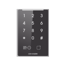 Lector de Tarjetas PROX EM y de Códigos QR / Teclado para Contraseña / Compatible con Controladores DSK2600 Series Hikvision / Comunicación RS485 y WIEGAND / IP65