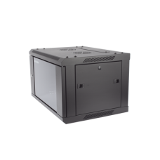 Gabinete para Montaje en Pared - Piso / Puerta de Cristal Templado / Cuerpo Fijo / 6 Unidades de Rack / 19