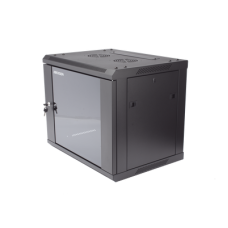 Gabinete para Montaje en Pared - Piso / Puerta de Cristal Templado / Cuerpo Fijo / 9 Unidades de Rack / 19