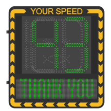 Pantalla LED de Señalización de Velocidad por Radar / Detección de Velocidad en Tiempo Real / Rango de Detección de 100 m / Hasta 32 Objetivos Detectados / Pantalla LED de Alta Visibilidad / Instalación en Carril o Later