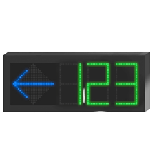 Panel LED Indicador de Estacionamiento Hikvision / 3 Dígitos con Flecha Direccional / Pantalla 7 Colores / Comunicación RS485-RJ45 / Montaje Colgante / Visualización Tiempo Real / Iconos Especiales