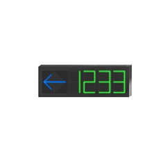 Pantalla de Orientación para Estacionamiento Interior Unidireccional / 4 Dígitos Numéricos / LED 7-8 mm Pitch / 3800 cd/m² de Luminancia / 110° Ángulo de Visión / Comunicación RJ45 RS485 / Iconos Multicol