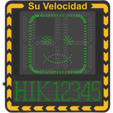 Display LED para Control de Velocidad Exterior / Distancia Visible de 100 m / LED de Alta Luminosidad y Bajo Consumo / Visualización de Velocidad con Código de Colores / IP66 / Conectividad Wi-Fi y Ethernet / Compatible con TCP/IP, HTTP, DHC