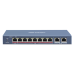 Switch PoE+ / No Administrable / 7 Puertos 10/100 Mbps 802.3 af/at (30 W) / 1 Puerto 10/100 Mbps Hi-PoE (90 W)  / 2 Puertos 1000 Mbps Uplink / Modo Extendido hasta 300 Metros / 110 Watts