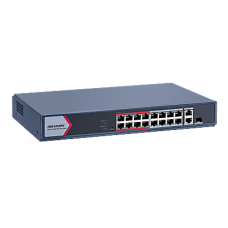 Switch PoE+ / No Administrable / 16 Puertos 10/100 Mbps PoE+ / 2 Puertos 1000 Mbps Uplink / 1 Puerto SFP Uplink / Modo Extendido hasta 300 Metros / 130 W Switch PoE+ / No Administrable / 16 Puertos 10/100 Mbps PoE+ / 2 Puertos 1000 Mbps Uplink / 1 Puerto SFP Uplink / Modo Extendido hasta 300 Metros / 130 W