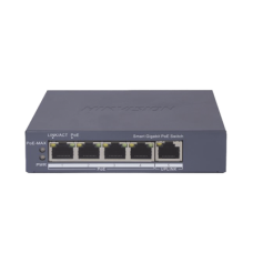 Switch Gigabit PoE+ / Administrable / 4 Puertos 1000 Mbps PoE+ / 1 Puerto 1000 Mbps Uplink / Configuración Nube Hik-PartnerPro / Modo Extendido hasta 300 Metros / 60 Watts Switch Gigabit PoE+ / Administrable / 4 Puertos 1000 Mbps PoE+ / 1 Puerto 1000 Mbps Uplink / Configuración Nube Hik-PartnerPro / Modo Extendido hasta 300 Metros / 60 Watts