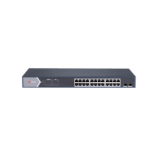 Switch Gigabit PoE+ / Administrable / 24 Puertos 1000 Mbps PoE+ / 2 Puertos SFP / Configuración Remota desde Hik-PartnerPro / PoE Extendido 250 Metros / 370 Watts Switch Gigabit PoE+ / Administrable / 24 Puertos 1000 Mbps PoE+ / 2 Puertos SFP / Configuración Remota desde Hik-PartnerPro / PoE Extendido 250 Metros / 370 Watts