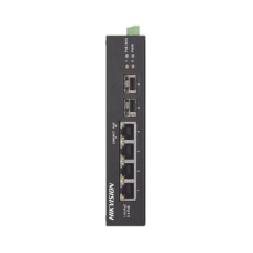 Switch Industrial No Administrable Gigabit / 3 Puertos Gigabit PoE+ (30 W) + 1 Puerto Gigabit PoE++ (60 W) / 2 Puertos SFP / 65 W Total / 48 a 57 VCD / Ideal para Proyectos / 300 Metros de Distancia