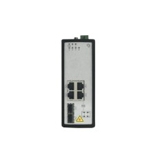 Switch Industrial No Gestionado PoE Gigabit / 4 Puertos RJ45 + 2 Puertos SFP Fibra / 120W PoE Budget / 30W por Puerto / -40°C a 75°C / Metal IP30 / Dual Power Input