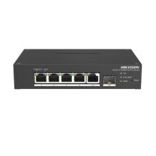 Switch PoE+ Industrial de Escritorio / Administrable / 4 Puertos 10/100 Mbps PoE+ / 1 Puerto 1000 Mbps Uplink / 1 Puertos SFP / Configuración Nube Hik-PartnerPro / Modo Extendido hasta 300 Metros / 60 Watts Switch PoE+ Industrial de Escritorio / Administrable / 4 Puertos 10/100 Mbps PoE+ / 1 Puerto 1000 Mbps Uplink / 1 Puertos SFP / Configuración Nube Hik-PartnerPro / Modo Extendido hasta 300 Metros / 60 Watts