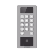 (PoE / 2 Relays) Terminal de Control de Acceso / Videoportero Multiapartamento Llamada a App / Teclado / Exterior Antivandálico IP65 & IK09 / Huella, Tarjeta, Código QR, PIN o App Hik-Connect  / Cámara 2 MP compatible con NVRs