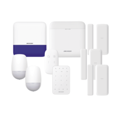 (AX PRO) KIT de Alarma AX PRO / Incluye: 1 Hub con batería de respaldo/ 2 Sensores PIR / 3 Contactos Magnéticos mini / 1 Control Remoto / 1 Sirena Inalambrica Exterior /1 Teclado Inalámbrico / WiFi / Compatible con Hik-Connect P2P