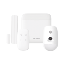 (AX PRO) KIT de Alarma AX PRO / Incluye: 1 Hub con bateria de respaldo / 1 Sensor PIR con Cámara / 1 Contacto Magnético / 1 Control Remoto / WiFi / Compatible con Hik-Connect P2P