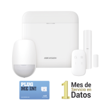 (AX PRO) KIT de Alarma AX PRO con GSM (3G/4G) / Incluye: 1 Hub con bateria de respaldo / 1 Sensor PIR / 1 Contacto Magnético / 1 Control Remoto /1 MICROSIM30M2M incluye 1 mes de servicio/ Wi-Fi / Compatible con Hik-Connect P2P